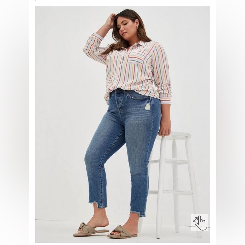 NWT Torrid High-Rise Straight Cropped Jeans Size 26R